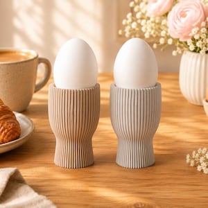 Moderner Eierbecher Set | Skandinavischer Eierhalter | Japandi Küchendeko | Minimalistische Frühstück Deko | Geschenk Küche