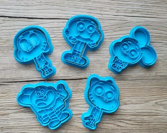 Cartoon Ausstecher Set | 3D-gedruckte Keksausstecher | Kinder-Backformen | Fondant-Ausstecher | Lustige Figuren | PLA biologisch abbaubar