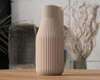 Modern grooved vase | Minimalist 3D printed vase | Japandi home decor | Waterproof