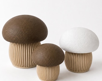 Modern Mushroom Decor | Set of 3 Mushrooms | Japandi Decor | Scandinavian Home Accessory | Autumn Decor | Minimalist Table Decor | 3D Print