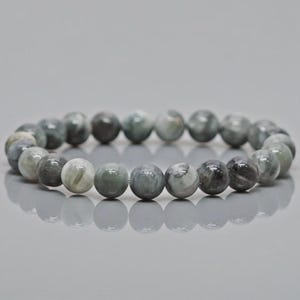 Natural Cats Eye 8mm & 10mm Bead Bracelet – AAA Grade Smooth Round Gemstone Stretch Jewelry with Moissanite Accent