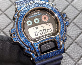 Blinged Out Dark Blue G-Shock – Custom Iced Casio Watch | Sneakerhead Accessory