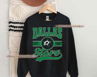 Dallas Stars Sweatshirt, Vintage Style Dallas Hockey Crewneck, Retro Dallas Stars Hockey Shirt, Retro Dallas Ice Hockey Sweater