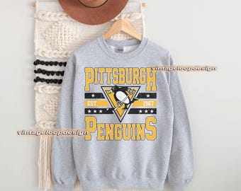 Felpa Pittsburgh Penguin, maglietta vintage da hockey Pittsburgh, girocollo da hockey Pittsburgh, maglione da hockey per ragazzi dei Penguins, regalo per i fan dell'hockey