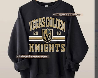 Sudadera de los Vegas Golden Knights, cuello redondo de hockey vintage