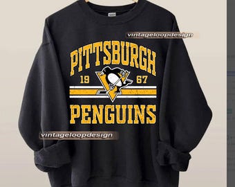Felpa vintage da hockey dei Pittsburgh Penguins