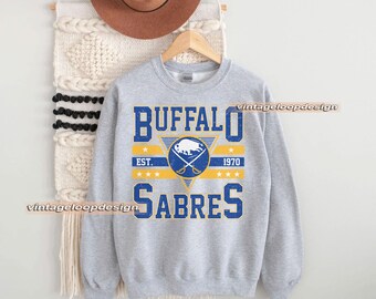 Vintage Buffalo Sabres Hockey Crewneck Sweatshirt, Fan Gift