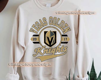 Sudadera de los Vegas Golden Knights, cuello redondo de hockey vintage