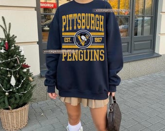 Felpa vintage dei Pittsburgh Penguins, regalo per i fan dell'hockey