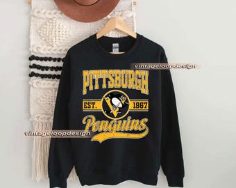 Felpa vintage dei Pittsburgh Penguins, regalo per i fan dell'hockey