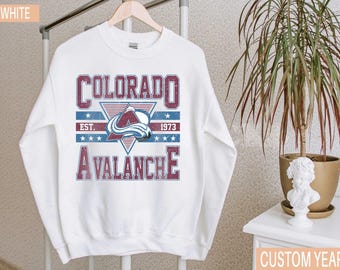 Colorado Avalanch Sweatshirt, Vintage Colorado hockey shirt, Colorado Hockey Crewneck, Avalanche Hockey youth sweater, Hockey Fan gift