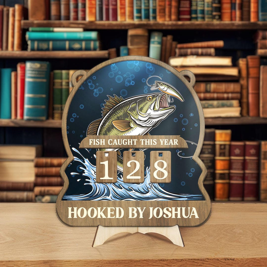 Personalized Fish Caught This Year Sign, Custom Name Fisher Tracker ...