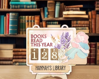 Books Read This Year, Personalized Hanging Bookshelf Counter, Bookish Decor, Bookish Gift, Gift for Readers, Book Lovers Gift, Book Tracker