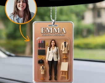 Retrato de figura de acción personalizada, figura de acción personalizada con foto, bloque acrílico, figura de acción personalizada, adorno para coche, visera para coche, caja de juguetes personalizada