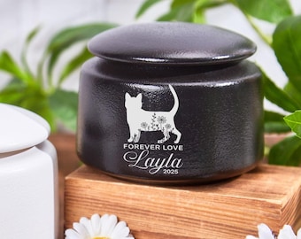 Personalized Cat Memorial Urn, Pet Fur Memorial Keepsake, Cat Loss Sympathy Gift, Gift For Cat Lover, Pet Memorial Gift, Urn For Cat
