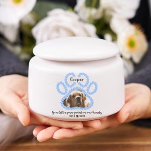 Personalized Pet Name Urn, Personalized Pet Memorial Urn with Dog Portrait and Name Engraving, Custom Pet Ashes Keepsake Jar