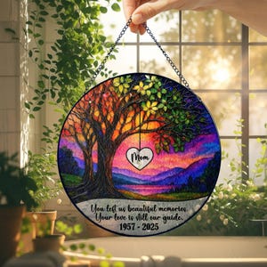 Memorial Stained Glass Suncatcher, Sympathy Gift, Bereavement Keepsake, In Memory Gift, Remembrance Lightcatcher for Loss of Mom or Dad,