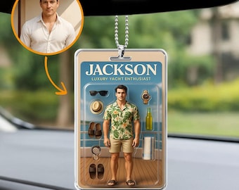 Scatola per giocattoli personalizzata, action figure personalizzata dalla tua foto, blocco acrilico con action figure personalizzata con foto, ornamento per auto, scatola per giocattoli personalizzata