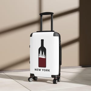 New York Wine Suitcase - Stylish Travel Luggage, Gift for Wine Lovers, Travel Accessory, Unique Design for Adventurers