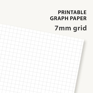 Printable Graph Paper PDF, 7mm Grid, A5 A4 Letter Size, Digital Download, Bullet Journal, Planner Insert, Grid Notebook, Math Paper