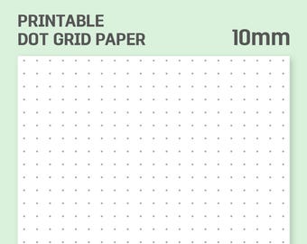 Afdrukbaar papier met stippen, 10 mm gestippelde pdf-set, A4 A5-brief, Bullet Journal, Digitale download, planner invoegen