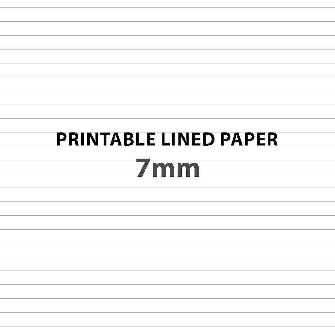 Printable 7mm Lined Paper Set, A4 A5 Letter Sizes (digital Download) - Etsy