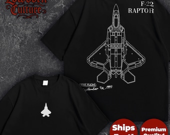 F-22 Raptor-T-shirt: T-shirt militair vliegtuig, luchtvaartcadeau