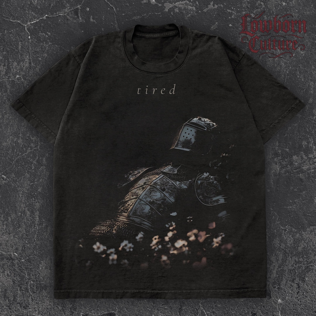 Gothic Tired Knight T-Shirt: Medieval Fantasy Tee
