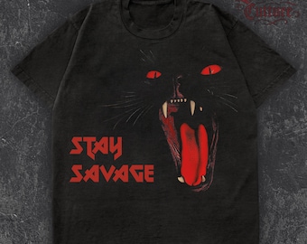 Dark Gothic Cat T-Shirt: Punk Streetwear Graphic Tee