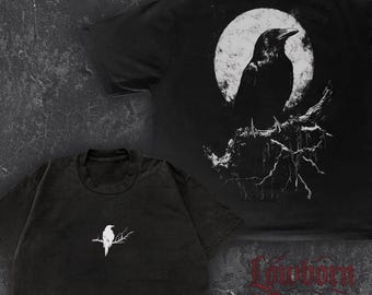Raven Gothic T-Shirt: Dark Academia Crow Streetwear