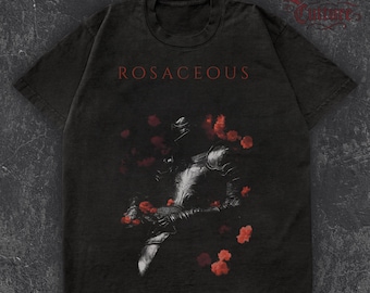 Gothic Knight & Roses T-Shirt: Dark Romance Medieval Warrior Tee