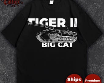 T-shirt Imprimé Tiger I - Tank Lourd Allemand WW2 - Coupe Régulière - Coton 100%