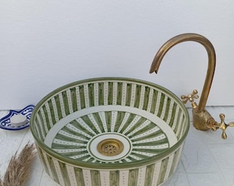 Bathroom sink, Ceramic sink, Antique sink, Washbasin bowl, Hand basin, 2 Free gifts included