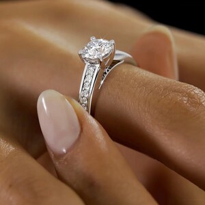 The Charmis Solitaire Engagement Ring, 0.75 Ct Lab grown Diamond Ring for her, anniversary gift to her