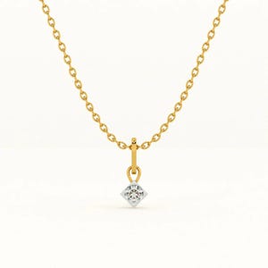 Elegant Diamond Solitaire Pendant for her, best daily wear pendant for women, Lab grown Diamond jewelry for her