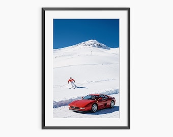 Arte mural de esquí, impresiones fotográficas, póster de Ferrari, fotografía artística, arte mural de moda, decoración estética de habitaciones, arte mural de calidad museística.