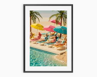Poolside Wall Art, Photography Prints, Wall Art, Pool Print, Room Decor, Girlfriends Wall Art, Poolside Print, Museum Quality Wall Art