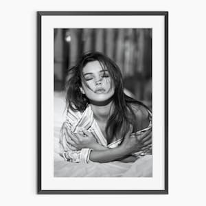 Monica Bellucci Poster, Celebrity Photo Print, Monica Bellucci Black White Photo, Fashion Model Photo, Celebrity Poster, Black White Poster