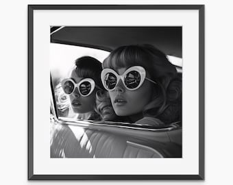 Fashion Poster, Photography Prints, Black and White Wall Art, Sunglasses Poster, Fashion Wall Art, Museum Quality Photography Poster