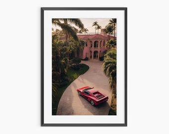 Arte mural de Ferrari, láminas fotográficas, póster de Ferrari, impresión artística, estilo clásico, póster de coche, póster fotográfico de calidad museística