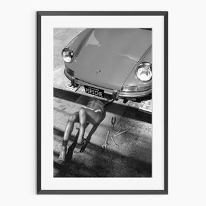 Porsche 911, tirages de photographies, affiche Porsche, art mural Porsche, affiche de voiture, art mural noir et blanc, affiche de photographie de qualité musée