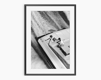 Yacht Print, Photography Prints, Boat Poster, Old Money, Yacht Club, Black and White Wall Art, Museum Quality Photography Poster
