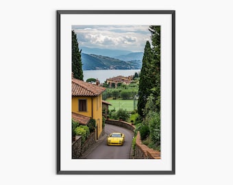 Póster de Ferrari, impresiones fotográficas, arte mural de paisajes, póster de coches, arte mural de Ferrari, arte mural estético, arte mural de calidad museística