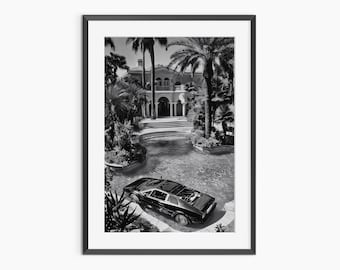 Arte mural de Ferrari, láminas fotográficas, póster de Ferrari, estilo clásico, impresión artística, arte mural en blanco y negro, póster fotográfico de calidad museística