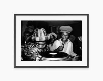 Jamaican Sound System Culture, Vintage Photo Print, Photography Prints, Retro Photo Print, Black White Print, Museum Quality Photo Art Print