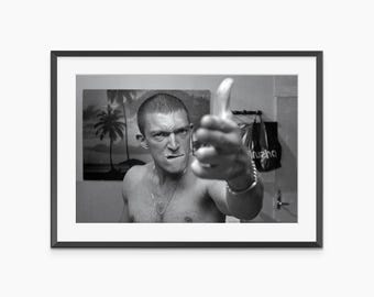 La Haine Movie Poster, Iconic Movie Scene, Black and White Film Poster, Vinz Character in La Haine Film, Movie Poster, Museum Quality Print