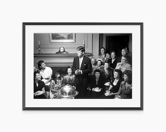 John F. Kennedy, impresiones fotográficas, póster vintage, impresión de John F. Kennedy, arte mural en blanco y negro, póster fotográfico con calidad de museo