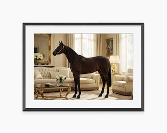 Póster de caballo, impresiones fotográficas, arte mural de caballos, fotografía artística, impresión de caballos, decoración estética de habitaciones, arte mural de calidad museística.