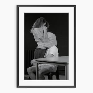 Sensual Couple Poster, Black White Wall Art, Romantic Couple Poster, Black White Photos, Cute Couple Moments, Museum Quality Photo Art Print