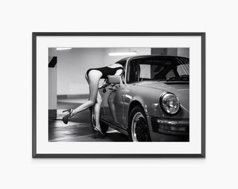 Porsche Poster, Photography Prints, Porsche Wall Art, Fine Art Photography, Black and White Wall Art, Museum Quality Photography Poster